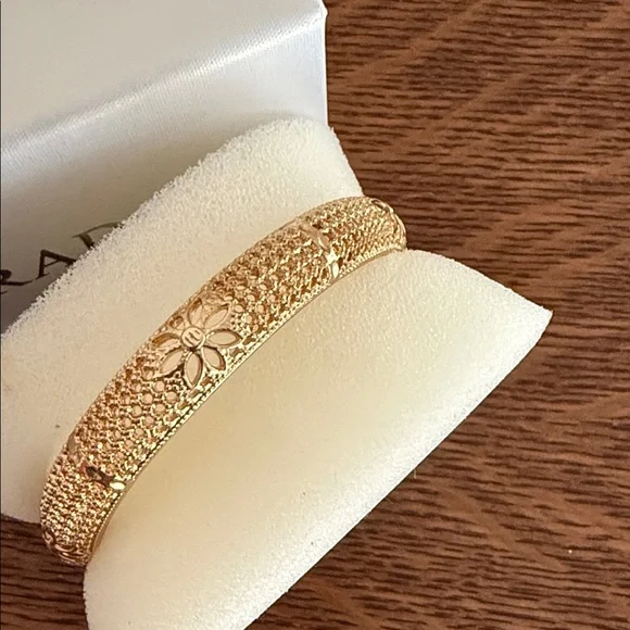 Strada Gold Watch with Purple Floral Accents - Picture 3 of 7